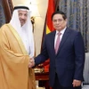 Thủ tướng Phạm Minh Chính tiếp Bộ trưởng Đầu tư Saudi Arabia Khalid Al-Falih. (Ảnh: Dương Giang/TTXVN)