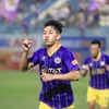 Tiền vệ Hai Long ghi bàn thắng duy nhất giúp Hà Nội FC giành chiến thắng trước Bình Dương ở vòng 8 V-League. (Ảnh: Việt Anh/Vietnam+)