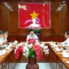 Phó Chủ tịch UBND thành phố Cần Thơ Trương Quang Hoài Nam phát biểu tại buổi làm việc. (Ảnh: Thanh Liêm/TTXVN)