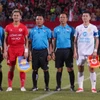 Tâm điểm của vòng 5 V-League 2023/24 là trận đấu giữa Công an Hà Nội và Thép Xanh Nam Định. (Ảnh: Việt Anh/Vietnam+)