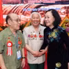 Thường trực Ban Bí thư Trương Thị Mai và các đại biểu tại buổi gặp mặt. (Ảnh: Trọng Đức/TTXVN)