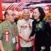 Thường trực Ban Bí thư Trương Thị Mai và các đại biểu tại buổi gặp mặt. (Ảnh: Trọng Đức/TTXVN)