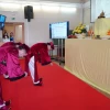 Lễ tế trang nghiêm do ban hành lễ của cộng đồng người Việt tại Saint Petersburg thực hiện. (Ảnh: Tâm Hằng/TTXVN)