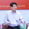 Thường trực Ban Bí thư Lương Cường phát biểu chỉ đạo buổi làm việc. (Ảnh: Phương Hoa/TTXVN)