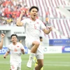 Minh Khoa sút phạt 11m thành công nâng tỷ số lên 2-0 cho U23 Việt Nam trong trận gặp U23 Malaysia. (Ảnh VFF/TTXVN phát)