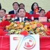 Thủ tướng Chính phủ Phạm Minh Chính đọc Diễn văn kỷ niệm 70 năm Chiến thắng Điện Biên Phủ. (Ảnh: Lâm Khánh/TTXVN)