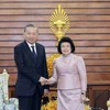 Chủ tịch nước Tô Lâm hội kiến Chủ tịch Quốc hội Campuchia Khuon Sudary. (Ảnh: Nhan Sáng/TTXVN)