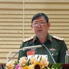 Thượng tướng Huỳnh Chiến Thắng phát biểu chỉ đạo tại hội nghị. (Ảnh: Hồng Pha/TTXVN phát)