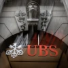 Biểu tượng ngân hàng UBS ở Zurich, Thụy Sĩ. (Ảnh: AFP/TTXVN)