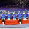 Nghi thức khai Dự án Nâng cao tĩnh không 11 cầu đường bộ cắt qua tuyến đường thủy nội địa. (Ảnh: TTXVN phát)