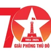Mẫu biểu trưng kỷ niệm 70 năm Ngày Giải phóng Thủ đô Hà Nội.
