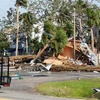 Cây cối và công trình bị tàn phá ở Steinhatchee, bang Florida. (Nguồn: USA Today)