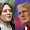 Ứng viên Tổng thống Mỹ của đảng Cộng hòa Donald Trump (phải) và Phó Tổng thống Kamala Harris. (Ảnh: Getty Images/TTXVN)