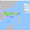 Vị trí và đường đi của áp thấp nhiệt đới. (Nguồn: Trung tâm Dự báo Khí tượng Thủy văn Quốc gia)