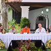 Đại diện của Chính phủ Colombia và lực lượng vũ trang Quân đội Giải phóng Quốc gia (ELN) tại vòng đàm phán hòa bình thứ 4 ở Caracas, Venezuela, ngày 14/8/2023. (Ảnh: AFP/TTXVN)