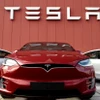 Các mẫu xe tại phòng trưng bày của Tesla ở Amsterdam, Hà Lan. (Ảnh: AFP/TTXVN)