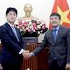 Thứ trưởng Thường trực Ngoại giao Nguyễn Minh Vũ tiếp Thứ trưởng Ngoại giao Nhật Bản Komura Masahiro. (Ảnh: TTXVN phát)