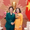 Phó Chủ tịch Quốc hội Nguyễn Thị Thanh tiếp bà Oh Young-ju, Bộ trưởng Bộ Doanh nghiệp nhỏ và vừa và Khởi nghiệp Hàn Quốc. (Ảnh: Doãn Tấn/TTXVN)