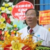 Ông Trương Hoàng Trọng, Phó Chủ tịch Ủy ban Mặt trận Tổ quốc tỉnh An Giang phát biểu tại buổi lễ. (Ảnh: Công Mạo/TTXVN)