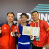 Võ sỹ Võ Thị Kim Ánh (giữa) giành vé dự Olympic Paris 2024. (Ảnh: Liên đoàn Boxing Việt Nam)