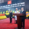 Đồng chí Tô Lâm, Ủy viên Bộ Chính trị, Chủ tịch nước, Trưởng Ban Lễ tang đọc Lời điếu. (Ảnh: TTXVN)