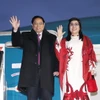 Thủ tướng Phạm Minh Chính và Phu nhân đến Sân bay Quốc tế Zurich, Thụy Sĩ. (Ảnh: Dương Giang/TTXVN)