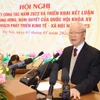 Tổng Bí thư Nguyễn Phú Trọng phát biểu chỉ đạo Hội nghị triển khai Kế hoạch phát triển kinh tế-xã hội năm 2023 (Hà Nội, 3/1/2023). (Ảnh: Trí Dũng/TTXVN)