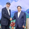 Thủ tướng Phạm Minh Chính tiếp Tư lệnh Thực thi pháp luật Iran Ahmad Reza Radan. (Ảnh: Dương Giang/TTXVN)