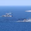 Các tàu tham gia tập trận 'Vành đai An ninh Hàng hải 2023' tại Vịnh Oman. (Nguồn: Anadolu Agency)