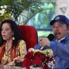 Tổng thống Nicaragua Daniel Ortega (phải) phát biểu tại Managua, Nicaragua, ngày 7/11/2021. (Ảnh: AFP/TTXVN)