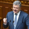 Cựu Tổng thống Ukraine Petro Poroshenko phát biểu tại Kiev ngày 7/2/2019. (Ảnh: AFP/ TTXVN)