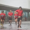 Sáng 25/6, giải chạy Press Marathon 2023 đã chính thức diễn ra tại Công viên Yên Sở (Hà Nội). (Ảnh: PV/Vietnam+)