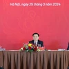 Chủ tịch Quốc hội Vương Đình Huệ tham dự hội nghị. (Ảnh: Phạm Kiên/TTXVN)