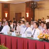 Các đồng chí lãnh đạo Đảng, Nhà nước và các cơ quan báo chí tham dự Diễn đàn Báo chí toàn quốc năm 2024. (Ảnh: Thu Hương/TTXVN)
