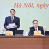 Phó Chủ tịch Quốc hội Nguyễn Đức Hải điều hành phiên thảo luận dự án Luật Công nghiệp Quốc phòng, An ninh và Động viên Công nghiệp. (Ảnh: Minh Đức/TTXVN)