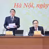 Phó Chủ tịch Quốc hội Nguyễn Đức Hải điều hành phiên thảo luận dự án Luật Công nghiệp Quốc phòng, An ninh và Động viên Công nghiệp. (Ảnh: Minh Đức/TTXVN)