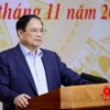 Thủ tướng Phạm Minh Chính chủ trì Hội nghị đánh giá kết quả công tác phòng cháy, chữa cháy trong tình hình mới. (Ảnh: Dương Giang/TTXVN )