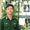 Đại úy Mai Thanh Tài, Trợ lý Tổ chức Đảng, Phòng Chính trị, Bộ đội Biên phòng thành phố Đà Nẵng. (Ảnh: Văn Dũng/TTXVN)