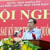 Phó Chủ tịch Thường trực Quốc hội Trần Thanh Mẫn phát biểu tại buổi tiếp xúc cử tri. (Ảnh: Nguyễn Hằng/TTXVN)