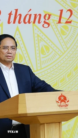 Thủ tướng Phạm Minh Chính, Chủ tịch Hội đồng Thi đua-Khen thưởng Trung ương kết luận Phiên họp lần thứ 16. (Ảnh: Dương Giang/TTXVN)