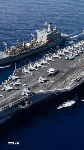Tàu sân bay USS Gerald R. Ford của hải quân Mỹ. (Ảnh: Reuters/TTXVN)