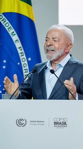 Tổng thống Brazil Luiz Inácio Lula da Silva phát biểu tại lễ khai mạc COP30. (Nguồn: COP30)