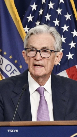Chủ tịch Cục Dự trữ liên bang Mỹ (Fed) Jerome Powell. (Ảnh: Kyodo/TTXVN)