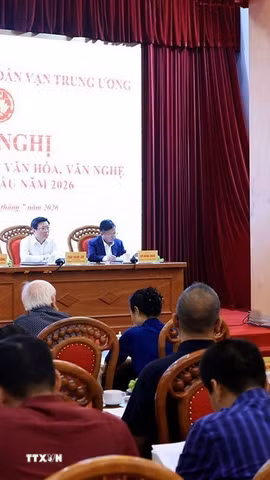 Hội nghị giao ban công tác văn hóa, văn nghệ 6 tháng đầu năm 2026. (Ảnh: Tuấn Anh/TTXVN)