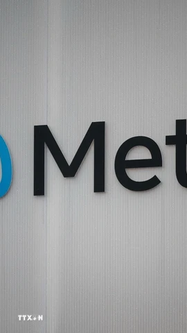 Biểu tượng của Tập đoàn Meta. (Ảnh: AFP/TTXVN)