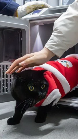 Một người chủ đón chú mèo của mình ra khỏi lồng vận chuyển thú cưng thông minh tại ga tàu Vũ Hán, thành phố Vũ Hán, tỉnh Hồ Bắc, Trung Quốc. (Nguồn: Xinhua)