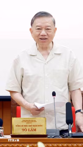 Tổng Bí thư, Chủ tịch nước Tô Lâm phát biểu chỉ đạo Phiên họp thứ 2 của Ban Chỉ đạo Trung ương về phát triển văn hóa Việt Nam. (Ảnh: Thống Nhất/TTXVN)