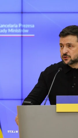Tổng thống Ukraine Volodymyr Zelensky. (Ảnh: PAP/TTXVN)