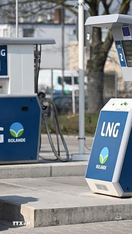 Trạm bơm khí tự nhiên hóa lỏng tại Đức. (Ảnh: AFP/TTXVN)