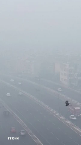 Ô nhiễm không khí nghiêm trọng tại thủ đô New Delhi, Ấn Độ ngày 14/12. (Ảnh: ANI/TTXVN)